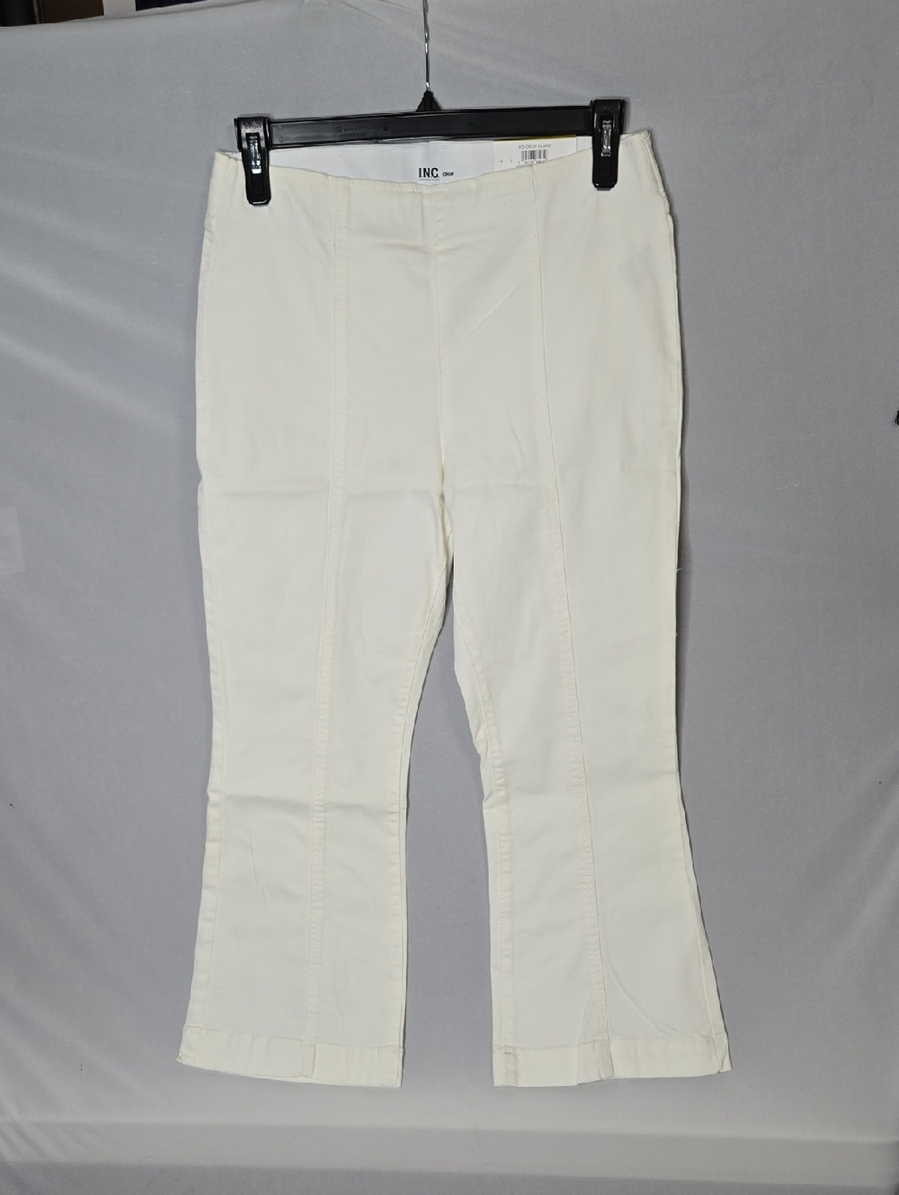 INC International Concepts Cream Cropped Flare Jeans